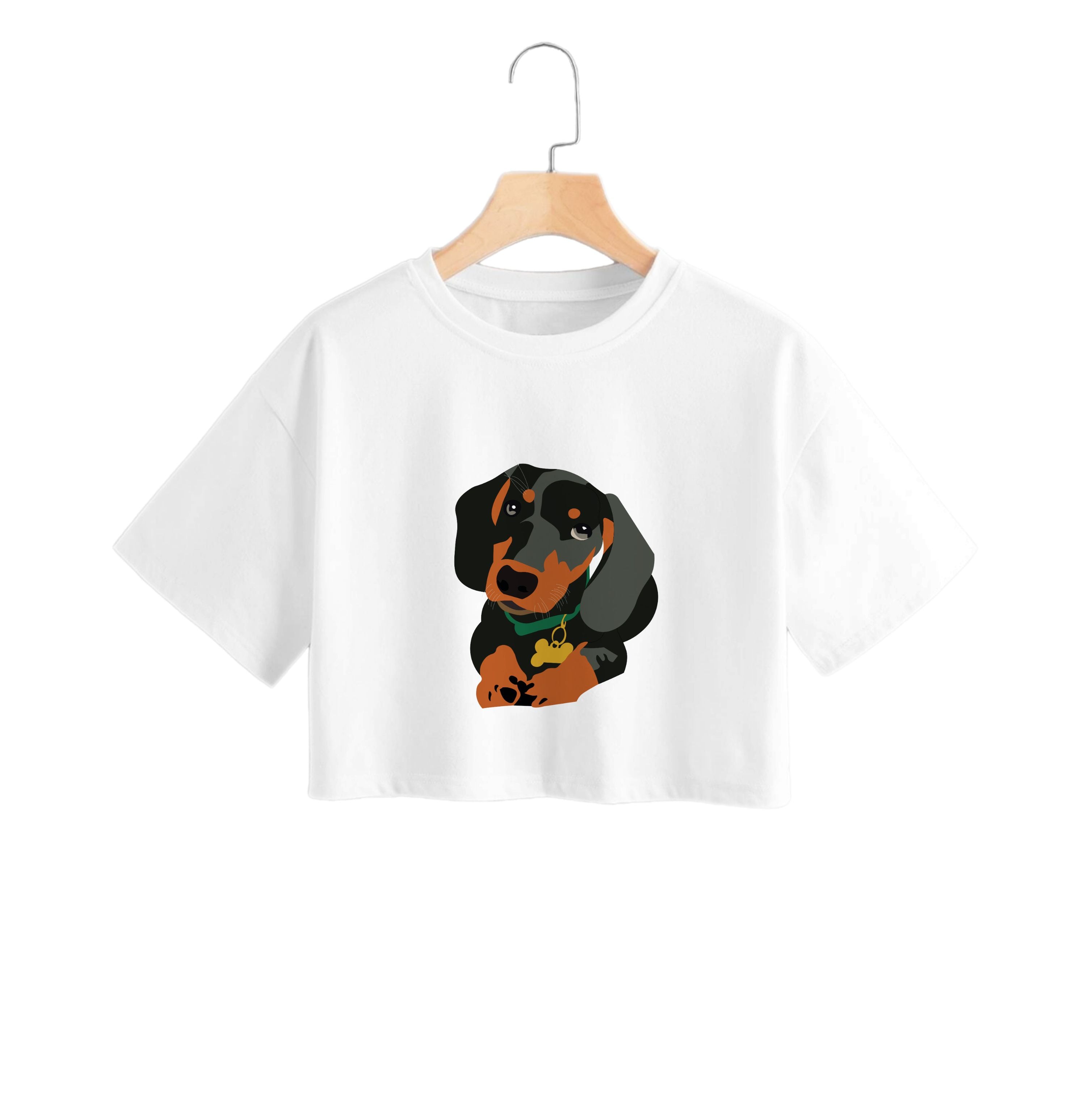 Black & brown - Dachshunds Crop Top