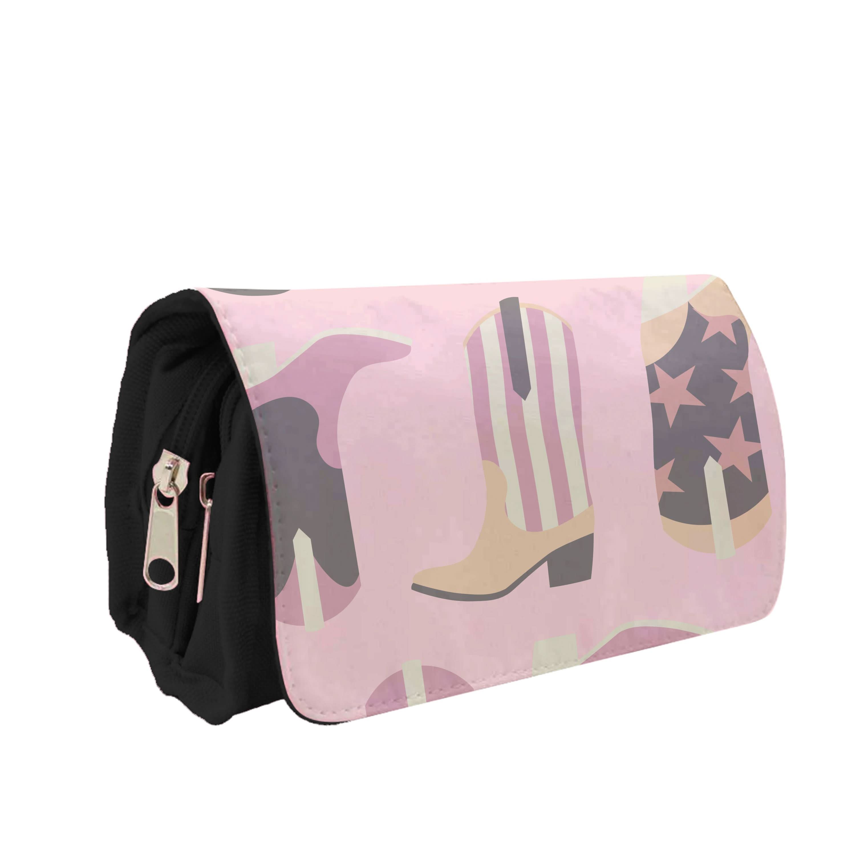Dusty Pink Cowboy Boots Pattern Pencil Case