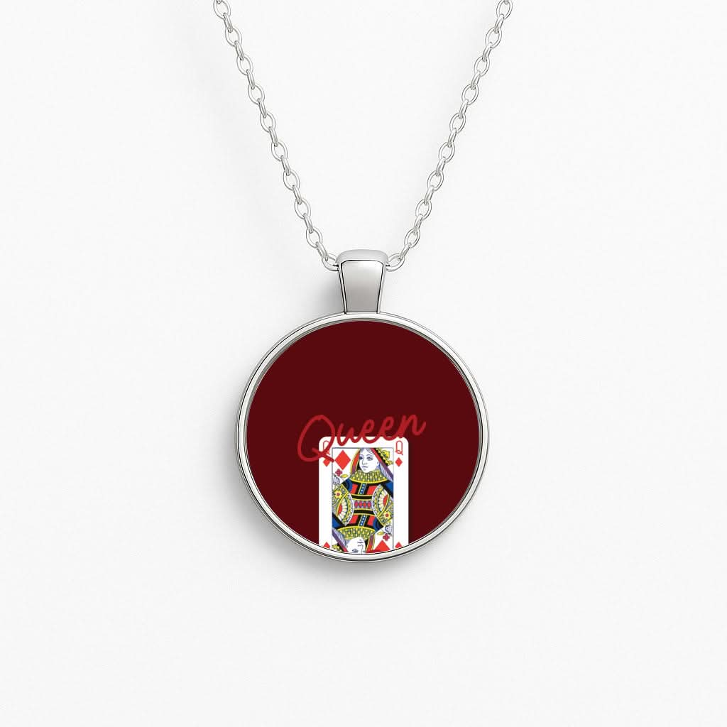 Queen Bee Playing Card Necklace
