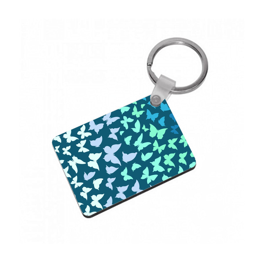 Blue Gradient Butterfly - Butterfly Patterns Keyring