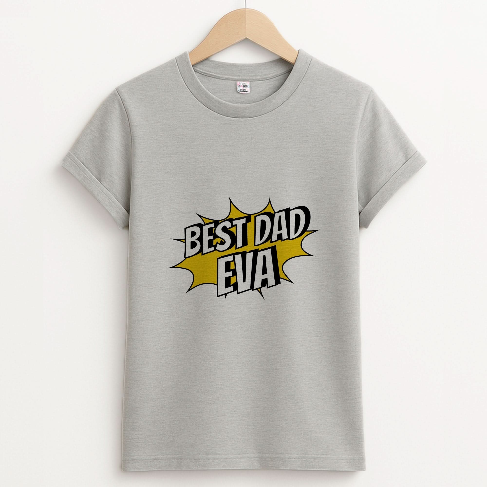 Comic Book Best Dad Eva Unisex Grey T-Shirt