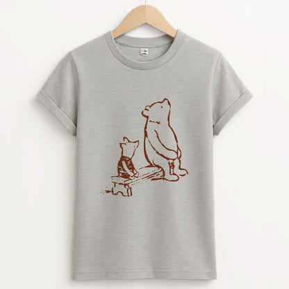Winnie & Pig Unisex Grey T-Shirt