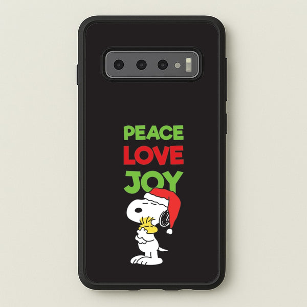 Peace, Love, Joy Christmas Cartoon Beagle Galaxy S10 Case