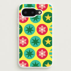 Colourful Abstract Baubles Christmas Pattern Google Pixel 9a Case