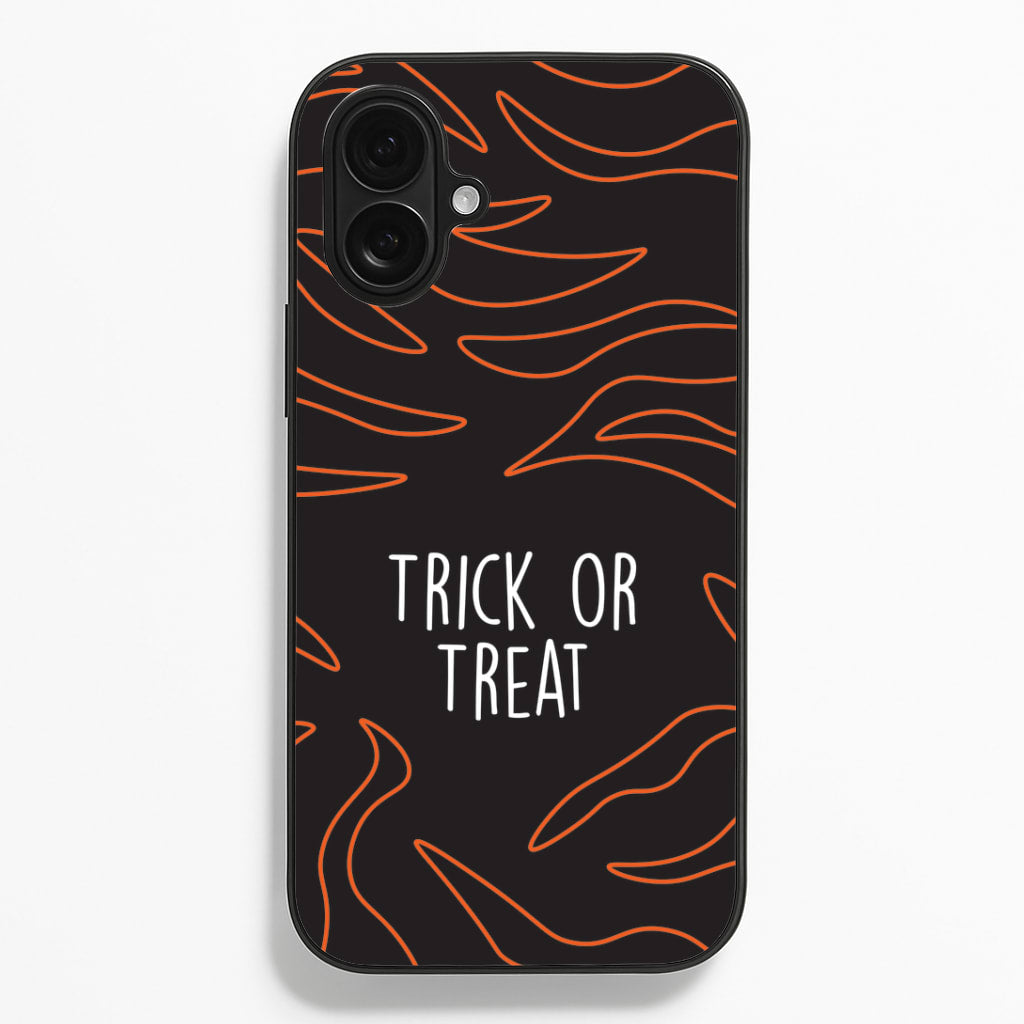 Zebra Print Trick Or Treat iPhone 16 Plus Case