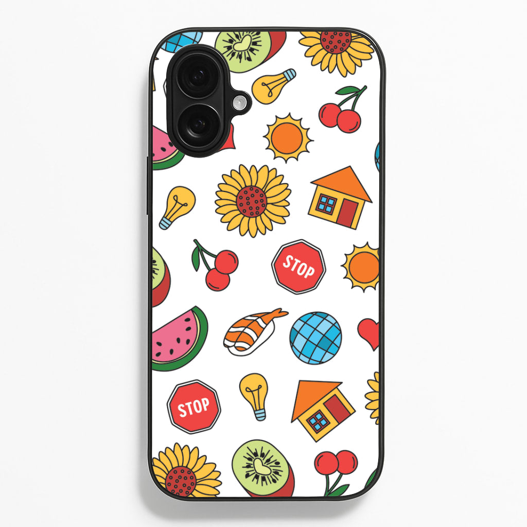 Harry Stickers Pattern iPhone 16 Plus Case