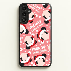 Merry Christmas Cartoon Mouse Pattern Galaxy A34 Case