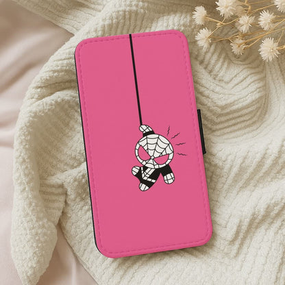 Pink Hanging Spider Hero  Leather Phone Case
