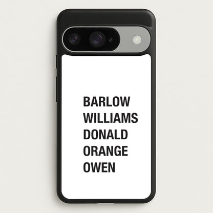 Take Band Members Names Google Pixel 10 / 10 Pro Case