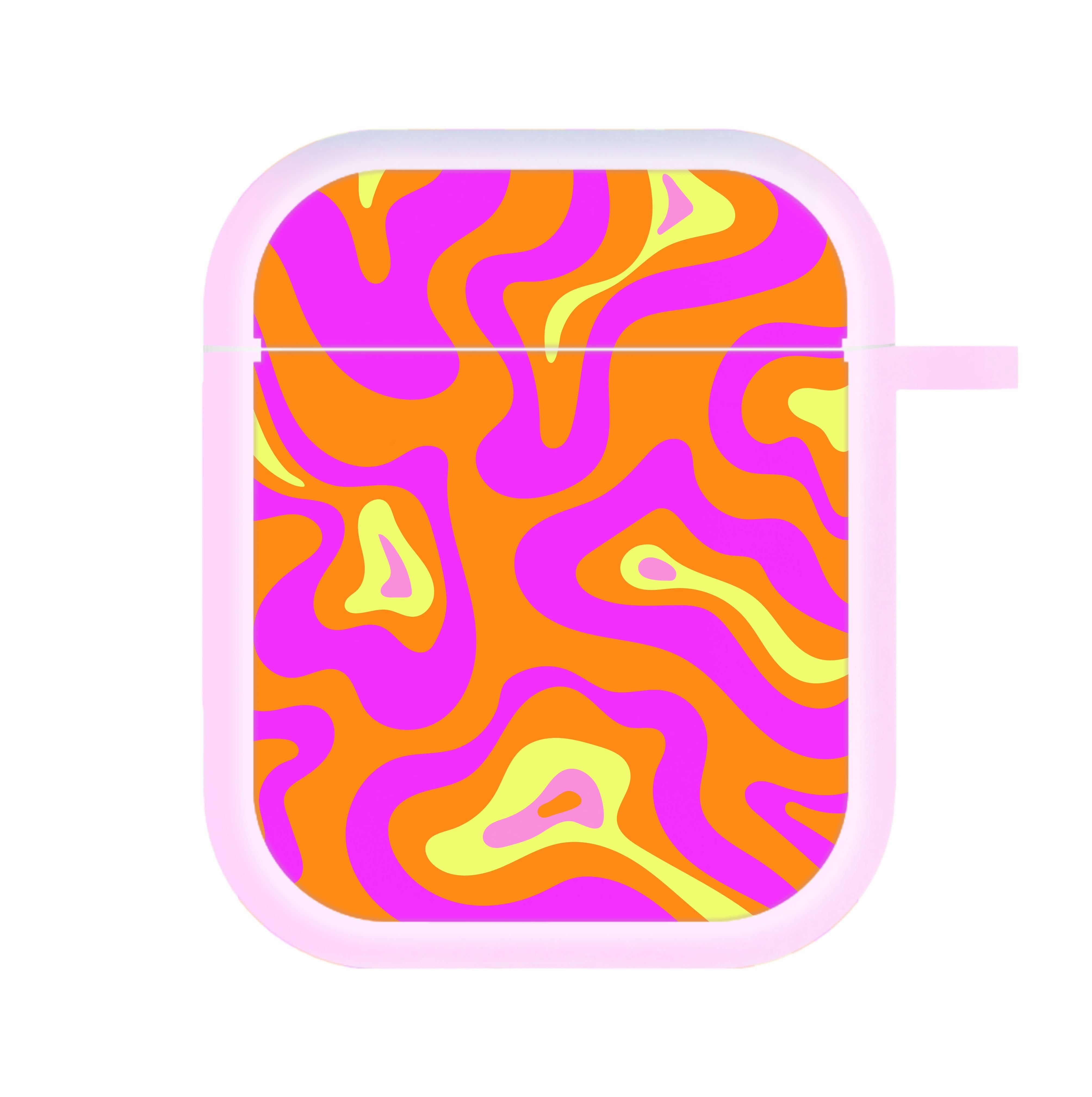 Orange And Pink Psychedelic Pattern AirPods Case