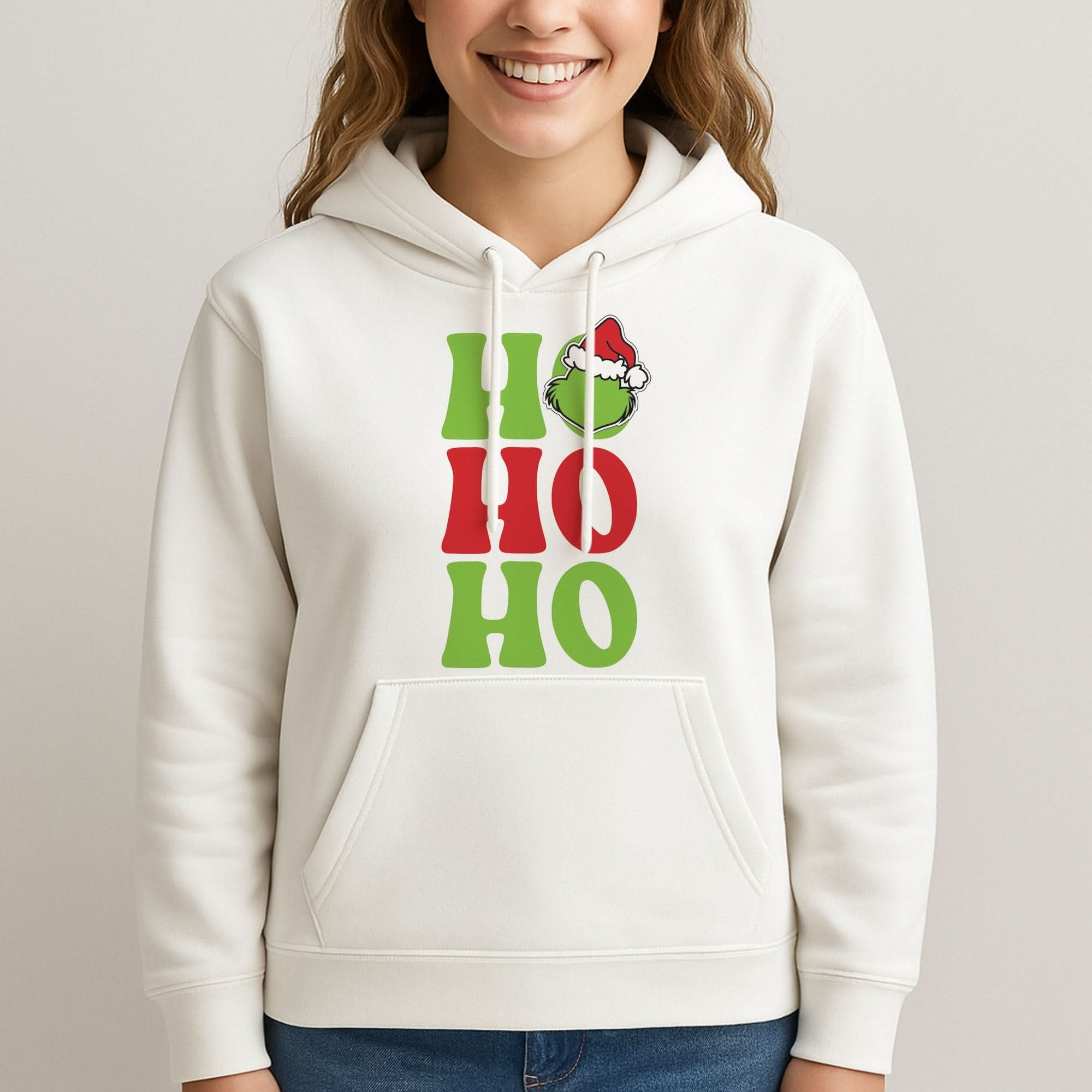 Green Ho Ho Ho Womans Hooded Sweatshirt