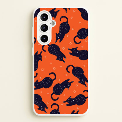 Black Cats And Stars Pattern Galaxy A54 Case