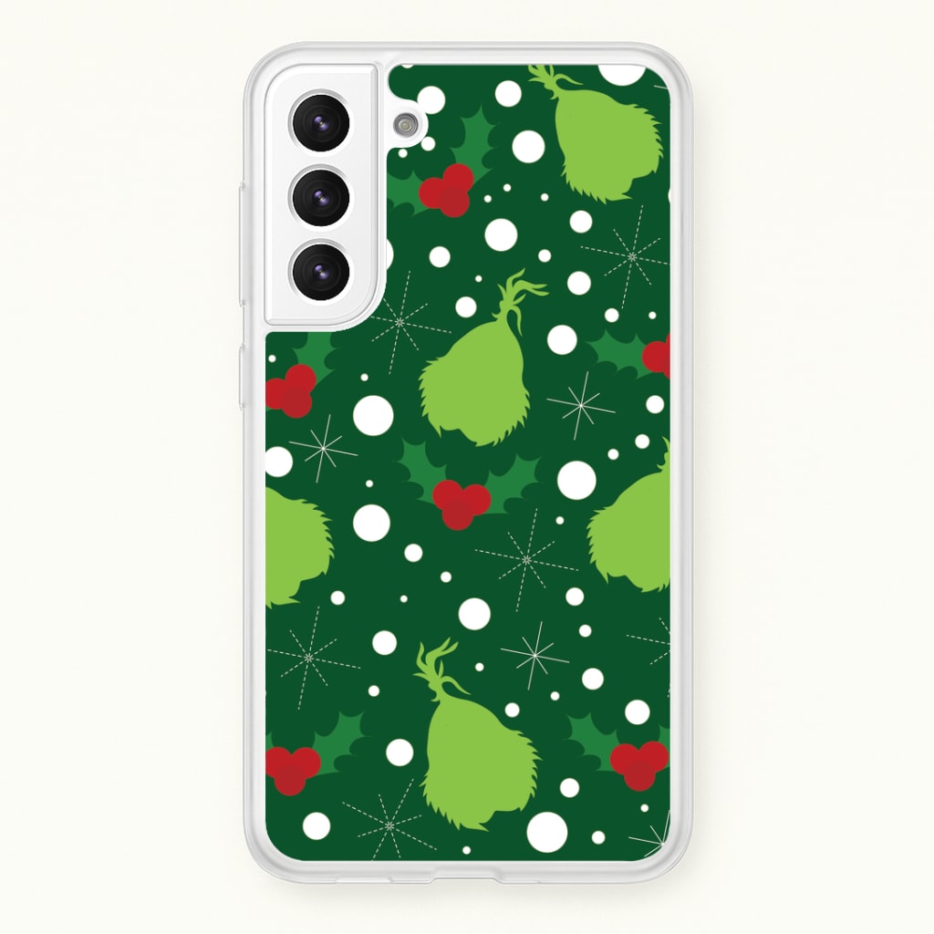Green Creature Christmas Pattern Galaxy S21 Case