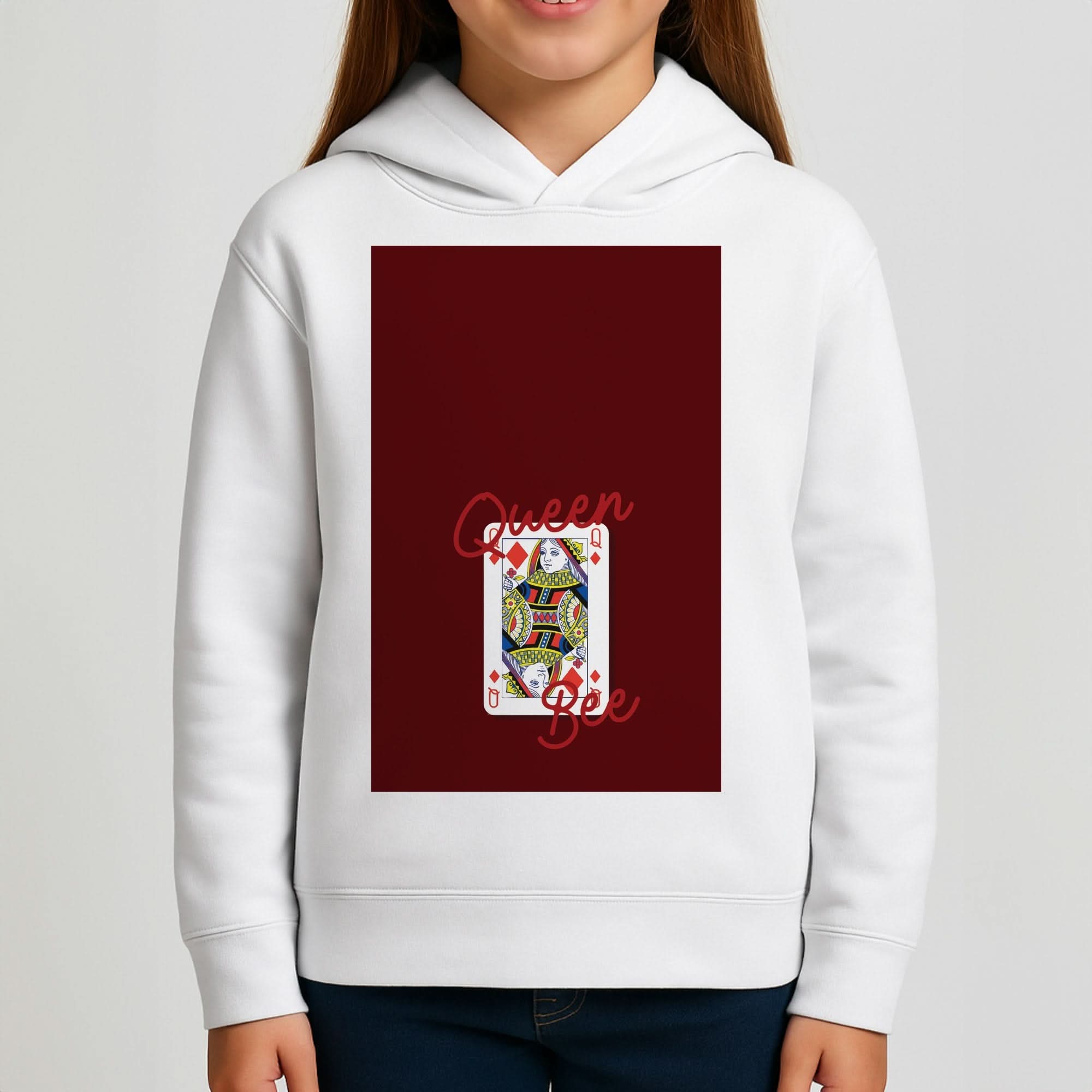 Queen Bee Playing Card Girls Hoodie