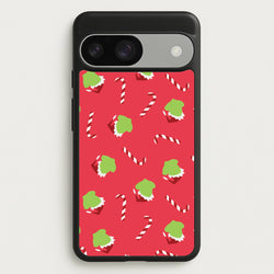 Green Creature And Candy Canes Pattern Google Pixel 9 / 9 Pro Case