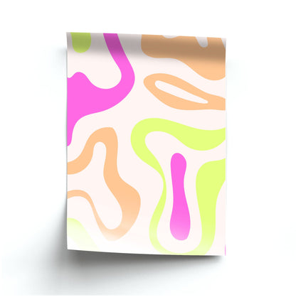 Pastel Shades Psychedelic Pattern Poster