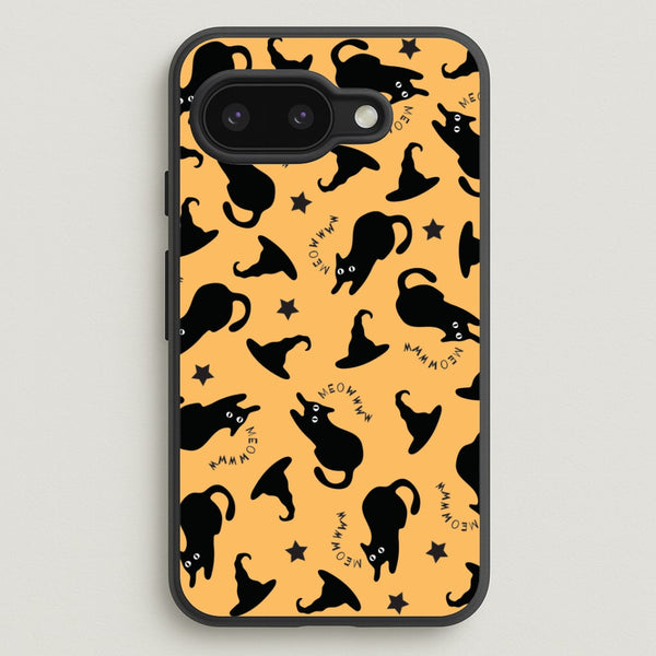Black Cat And Hats Pattern Google Pixel 9a Case