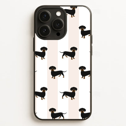Striped Dachshund - Dog Pattern Phone Case for iPhone, Samsung Galaxy and Google Pixel