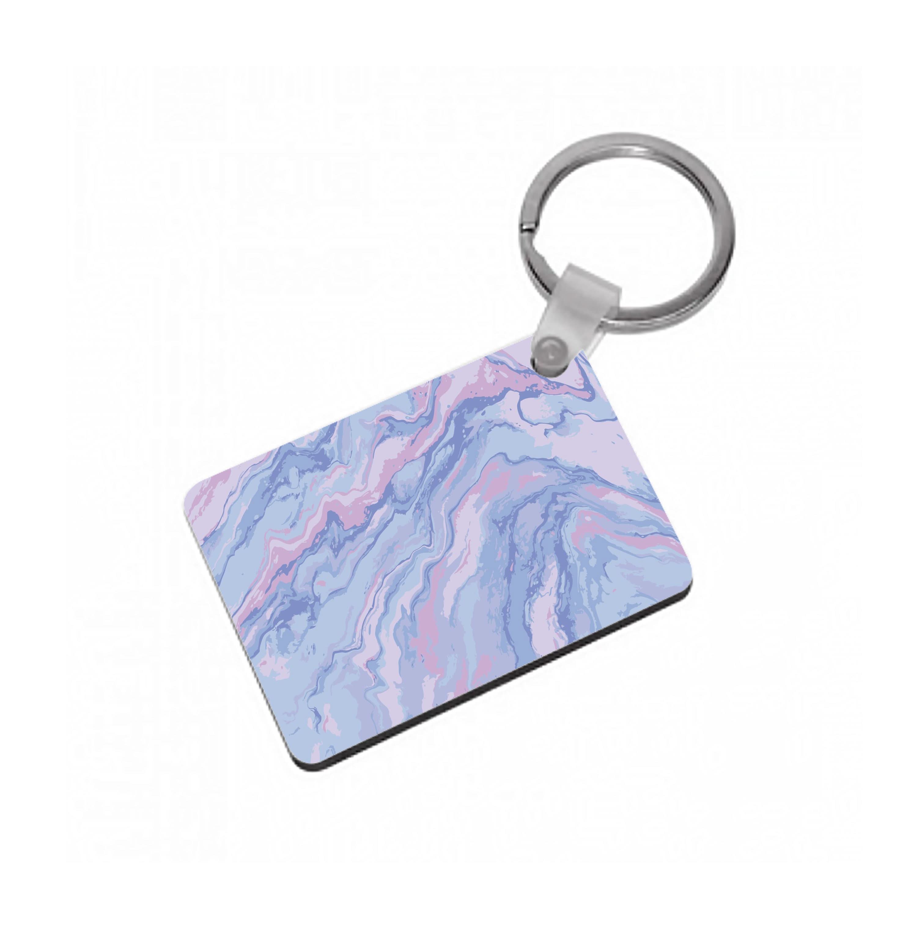 Purple Cloudy Marble Keyring