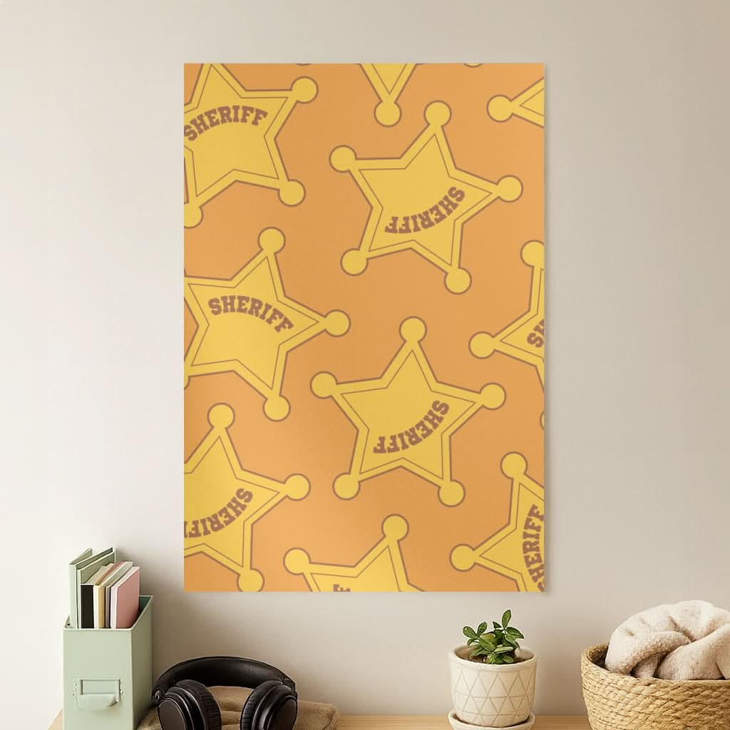 Sheriff Badge Pattern Poster