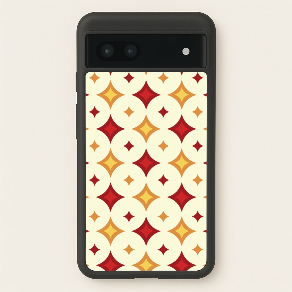 Geometric Christmas Stars Pattern Google Pixel 7a Case