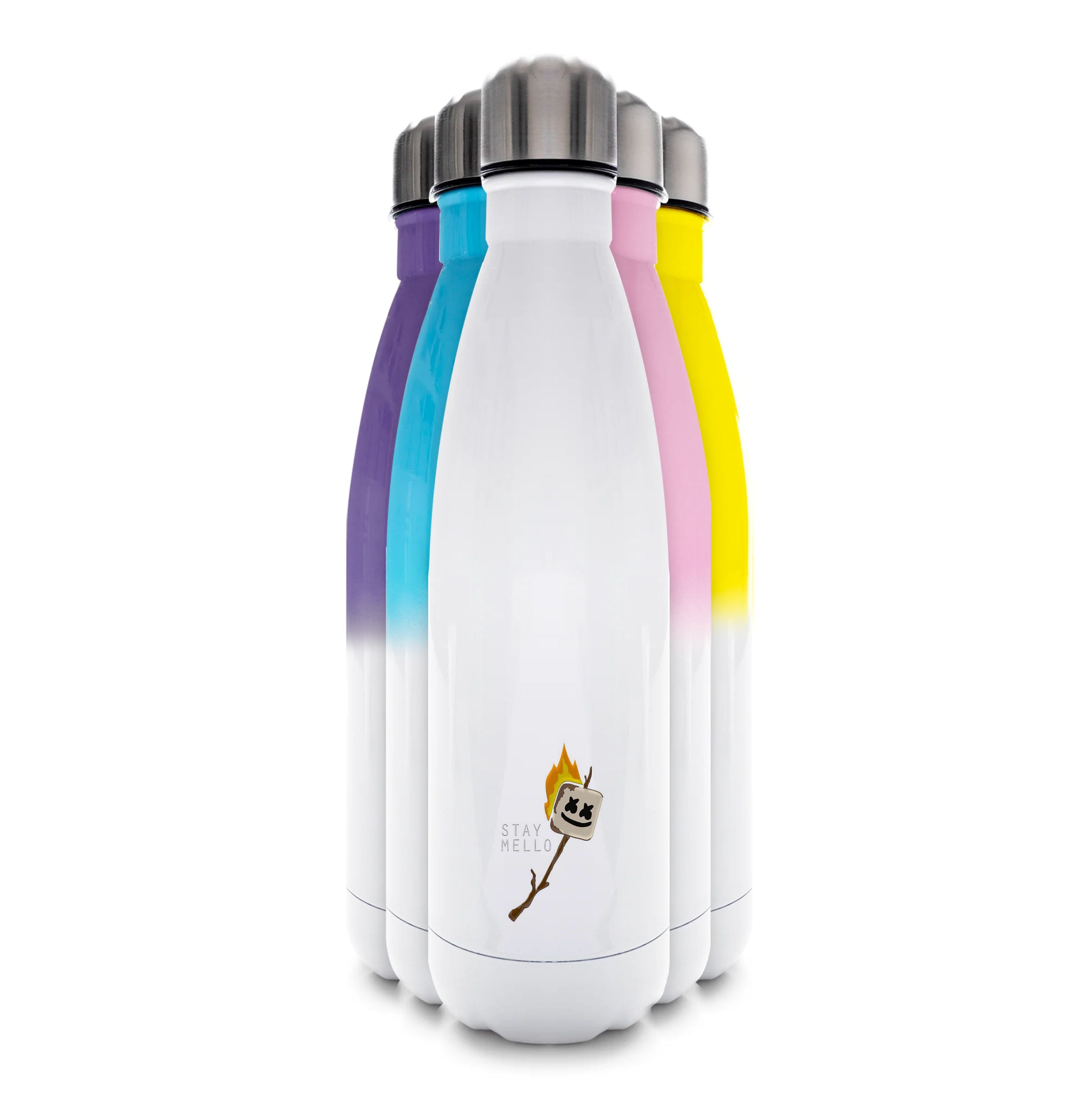 Stay Mello White Helmet DJw - White Helmet DJ Water Bottle