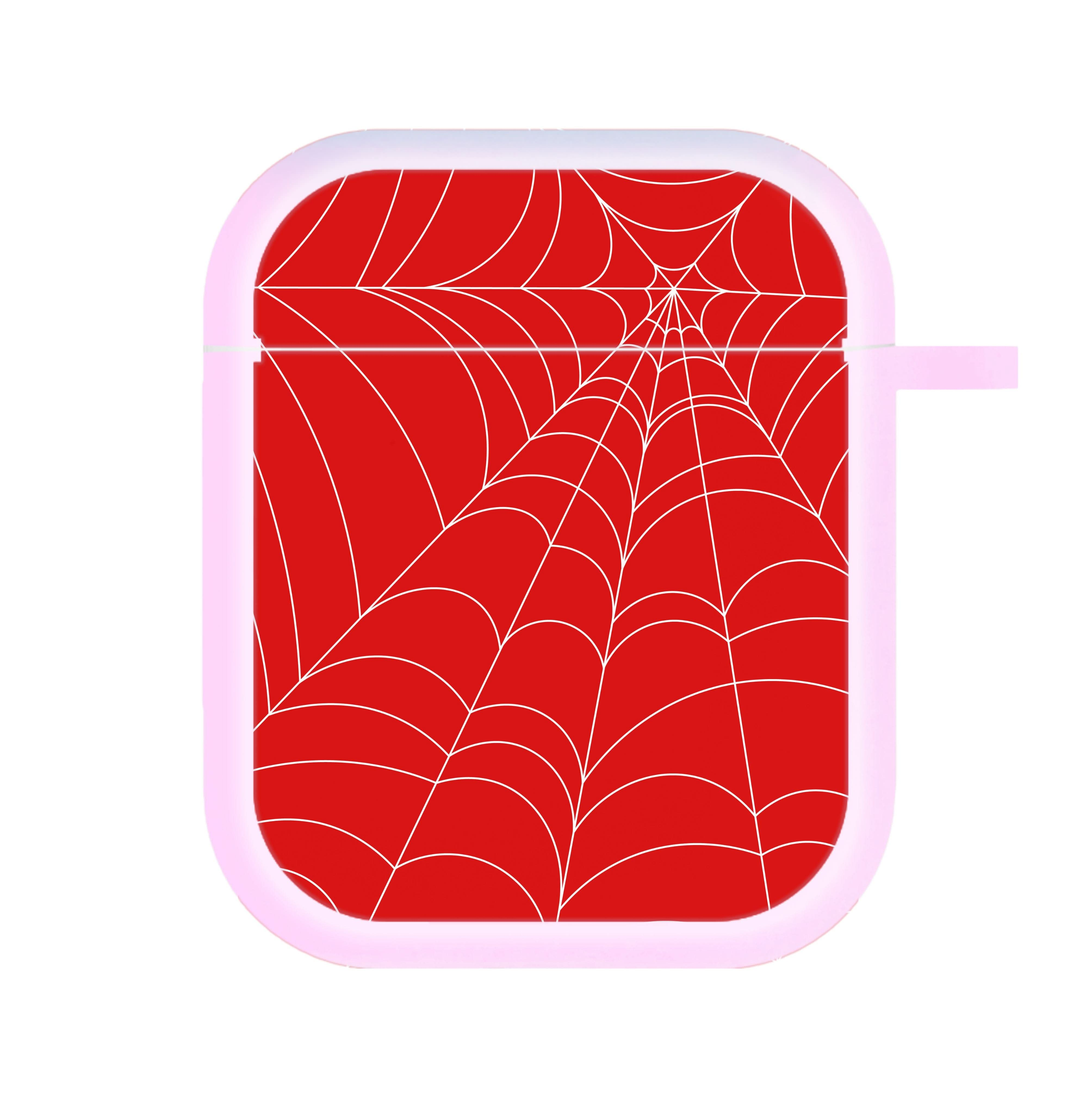 Red Cobwebs Pattern AirPods Case