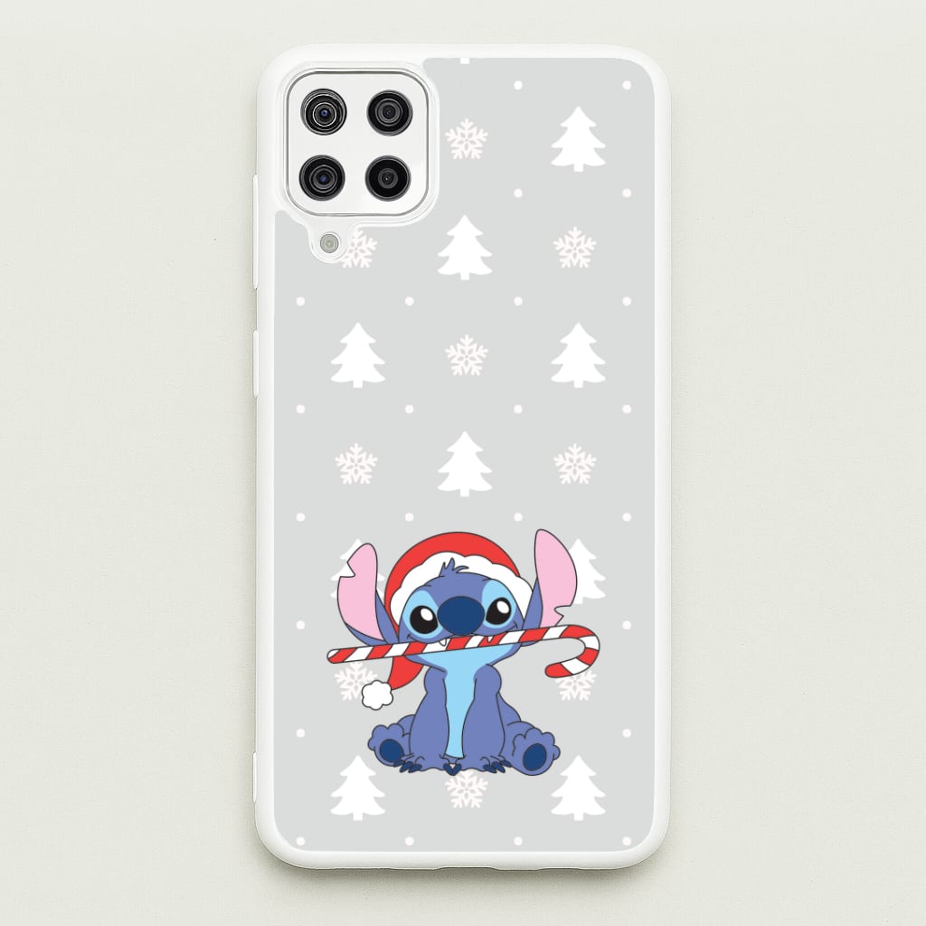 Cute Blue Alien Candycane Galaxy A12 Case