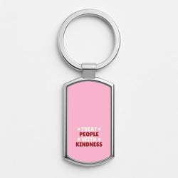 Treat People With Kindness Silver Metal Keyring