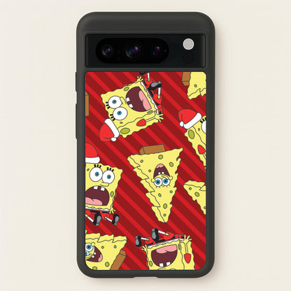 Christmas Cartoon Sponge Stripes Pattern Google Pixel 8 Pro Case