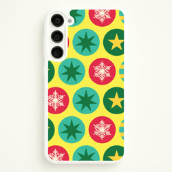 Colourful Abstract Baubles Christmas Pattern Galaxy S23 Case