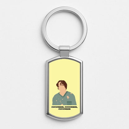 Cucumber, Cucumber, Cucumber Silver Metal Keyring