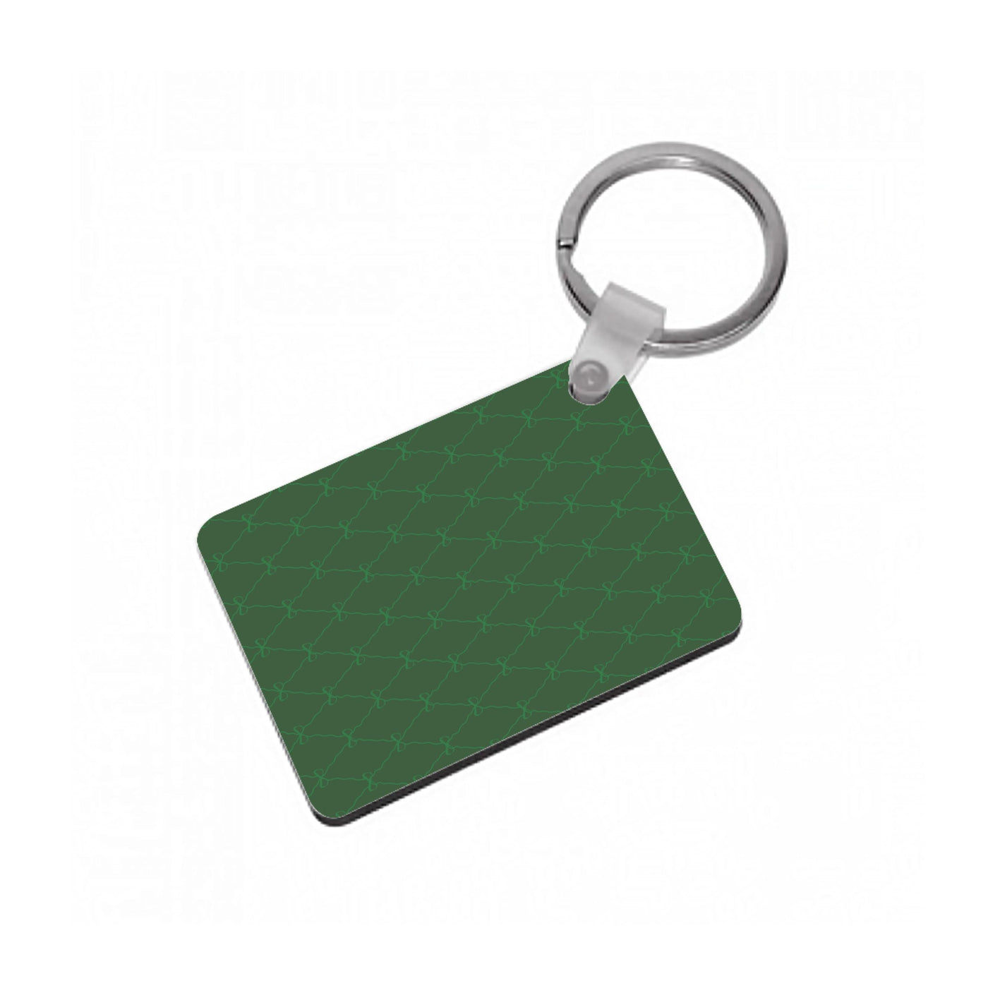 Green Bow Pattern Keyring