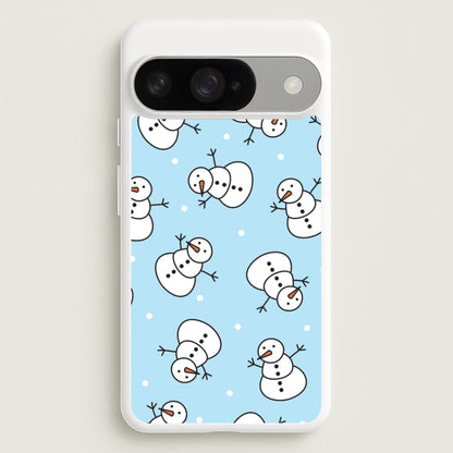 Cartoon Snowmen Pattern Google Pixel 10 / 10 Pro Case
