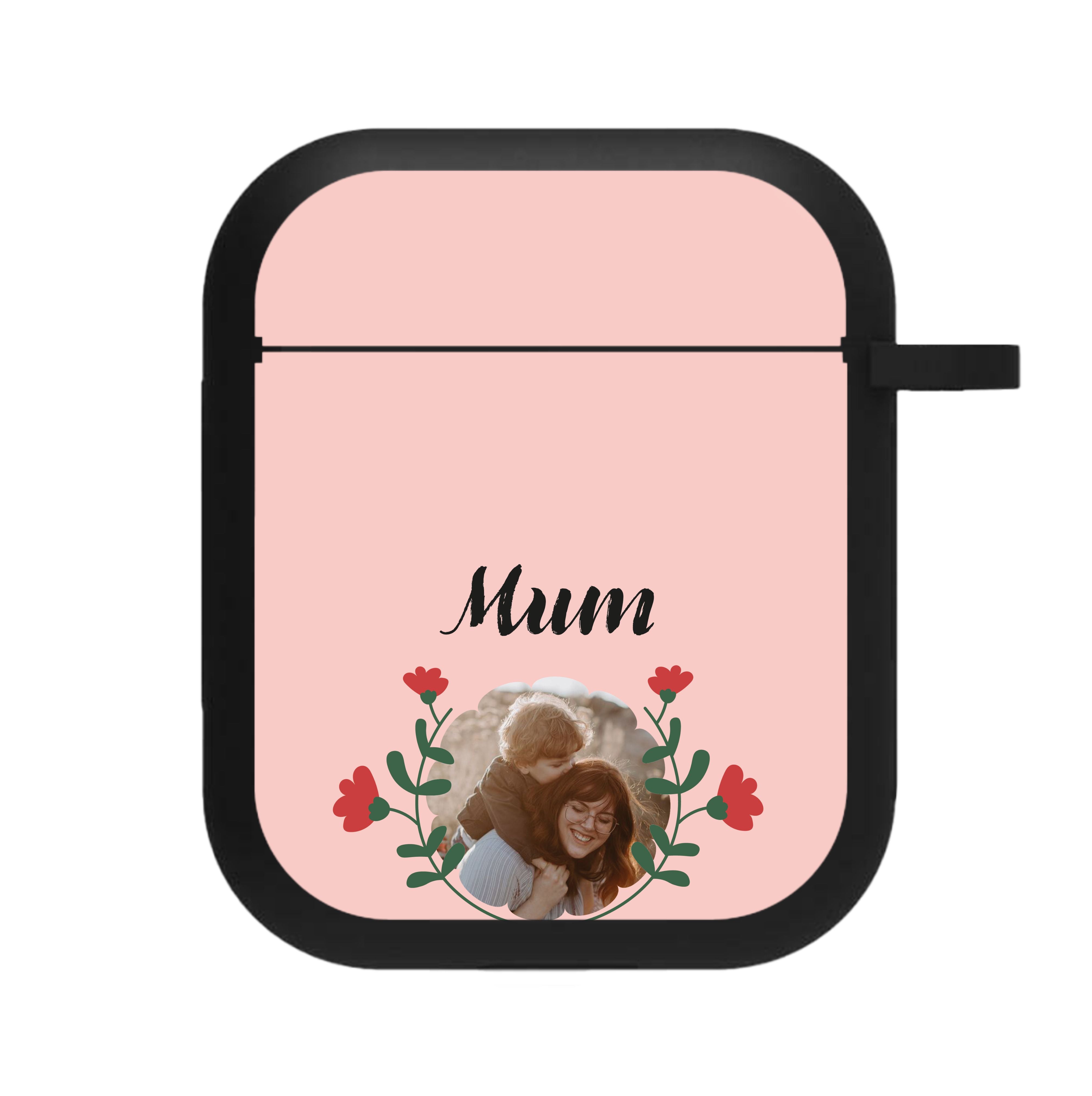 Mum Red Flowers - Personalised Mother's Day AirPods Case