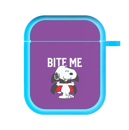 Bite Me Cartoon Beagle AirPods Case