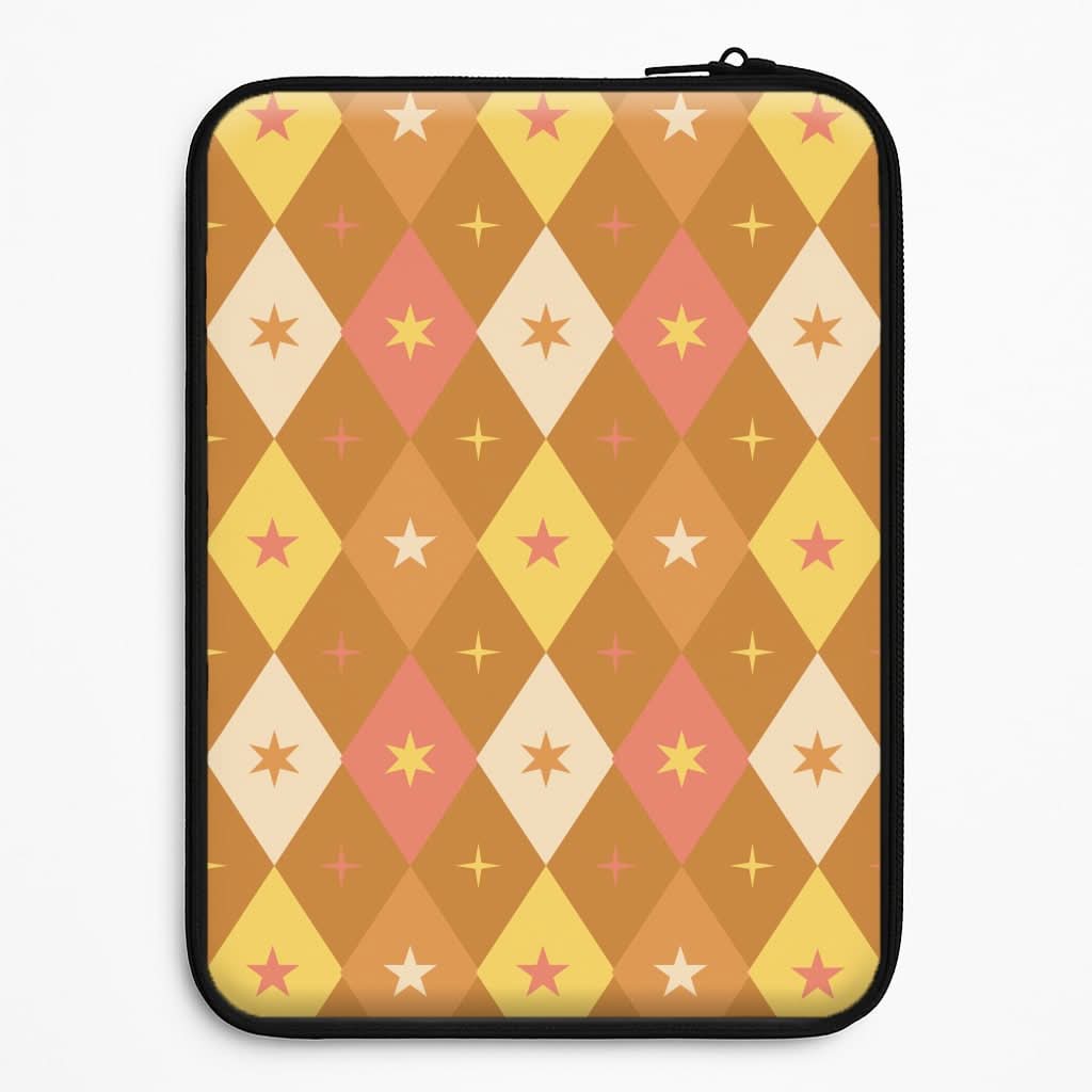 Retro Christmas Argyle Pattern Laptop Sleeve