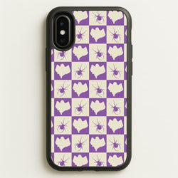 Spiders And Ghosts Checkered Pattern I iPhone X / XS Case