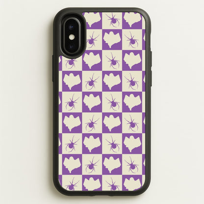Spiders And Ghosts Checkered Pattern I iPhone X / XS Case