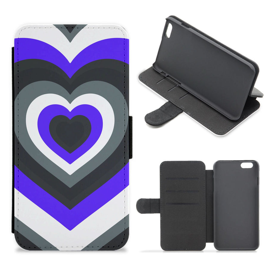 Asexual Pride Heart Flip / Wallet Phone Case