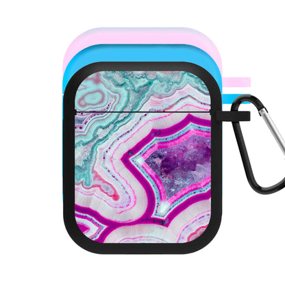 Purple Geode Pattern AirPods Case