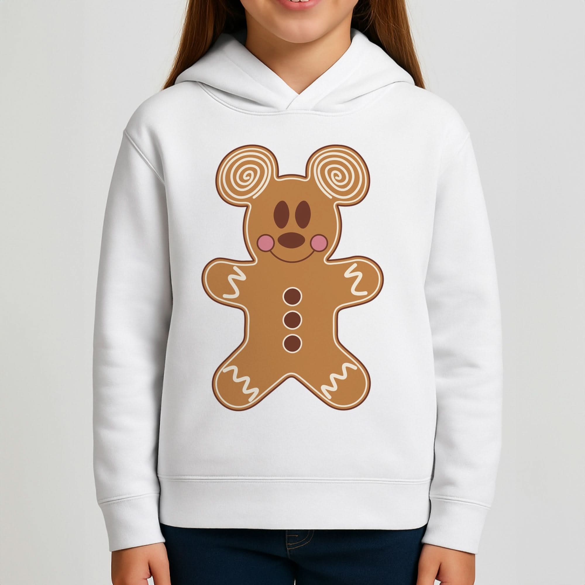 Cartoon Mouse Gingerbread Girls Hoodie