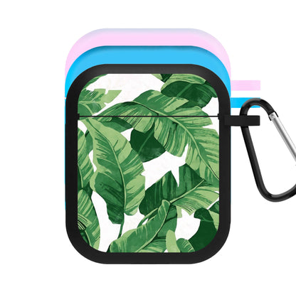 Tropical Banana Leaf Pattern AirPods Case