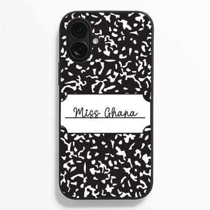 Personalised School Notebook iPhone 16 Plus Case