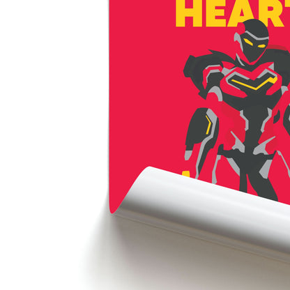 Metal Heart Hero Standing Poster