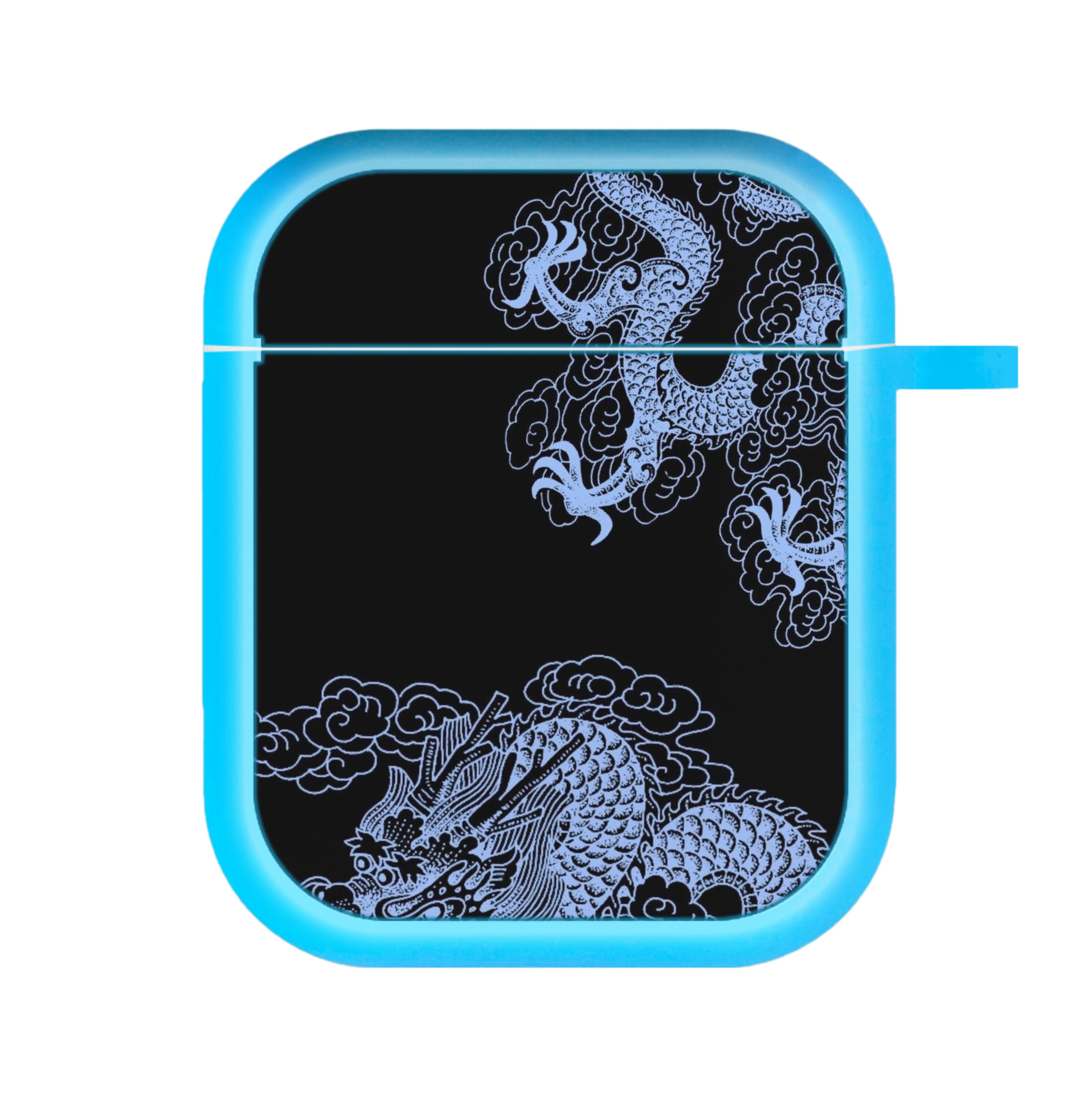 Dark Blue Dragon AirPods Case