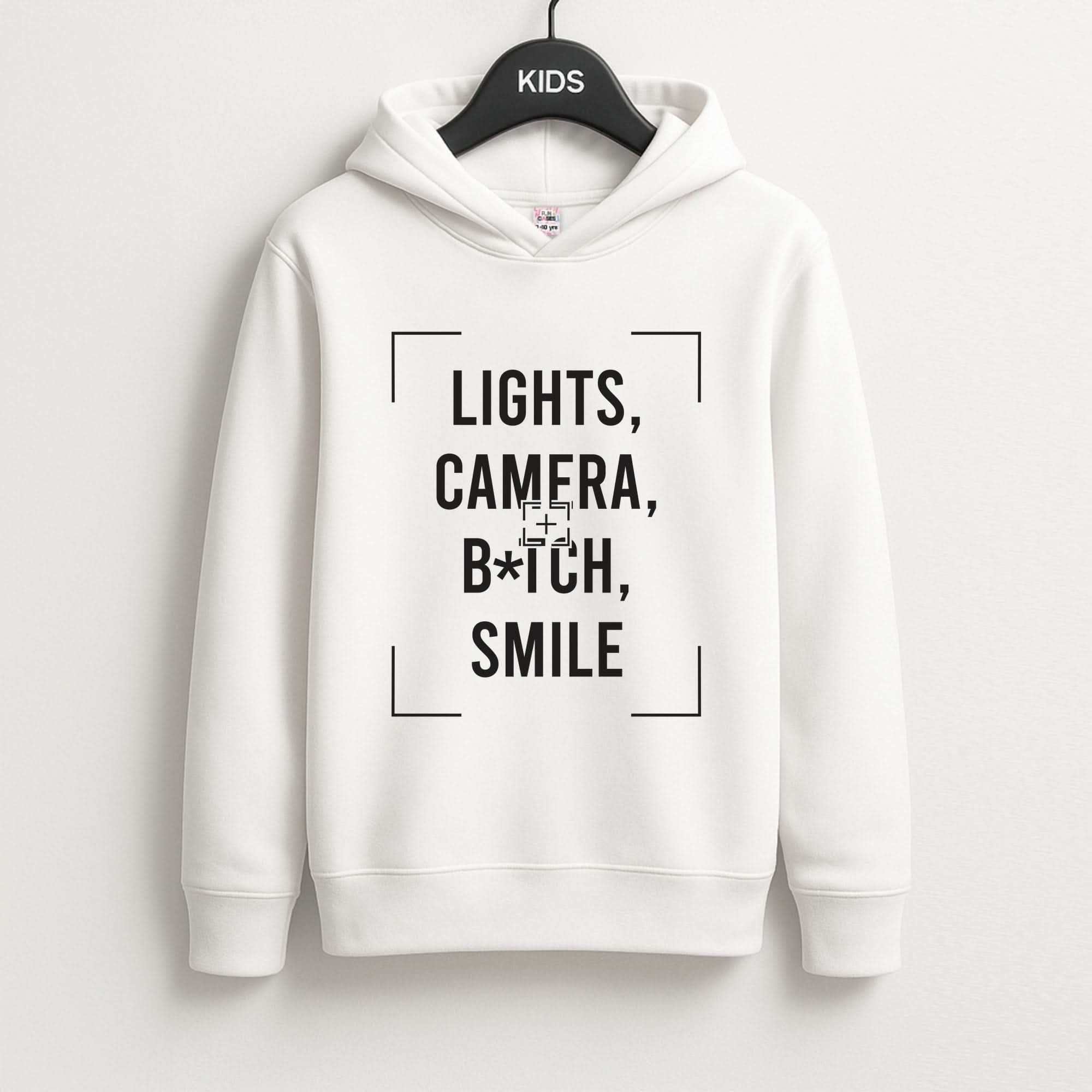 Lights, Camera, B*tch, Smile Kids Hoodie