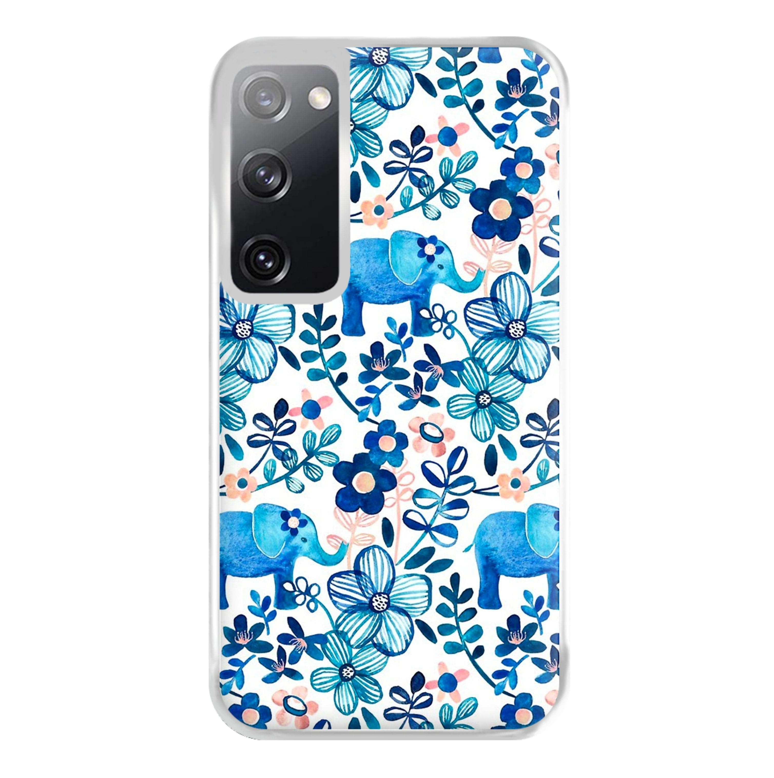 Elephant and Floral Pattern Phone Case