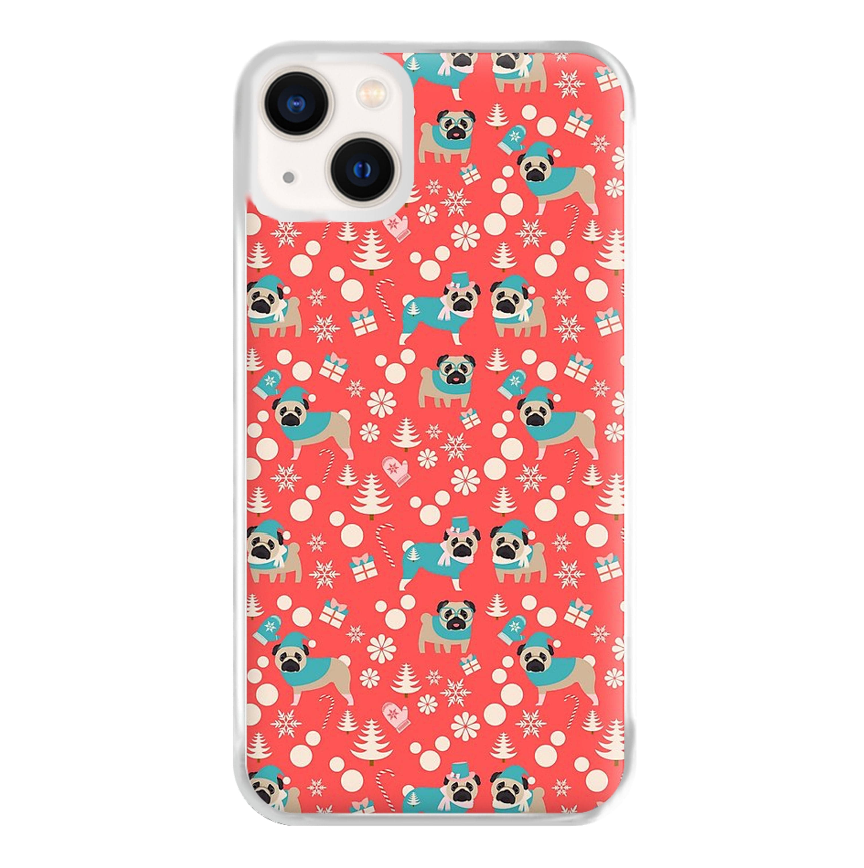 Christmas Pug Pattern Phone Case