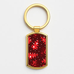 Wrapping Paper Christmas Tree Pattern Gold Keyring